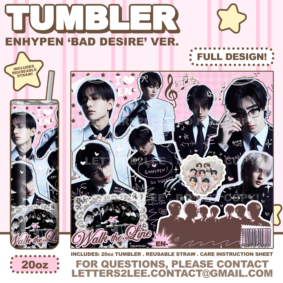 ! ENHYPEN 'BAD DESIRE' (PINK VER.) TUMBLER