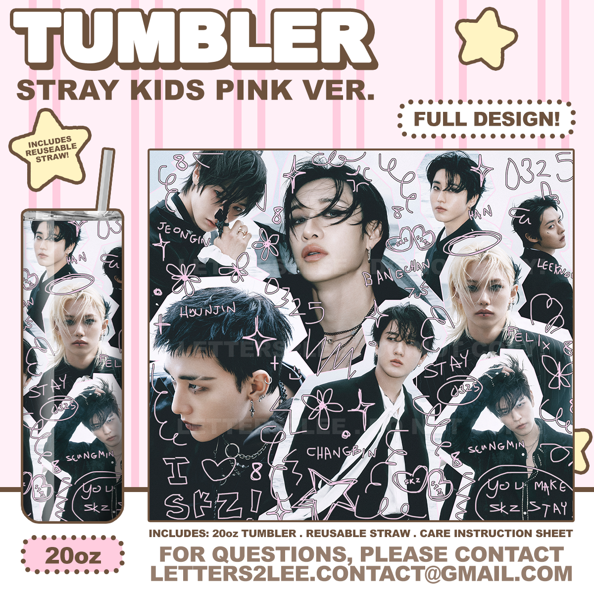 ! STRAY KIDS (PINK) TUMBLER